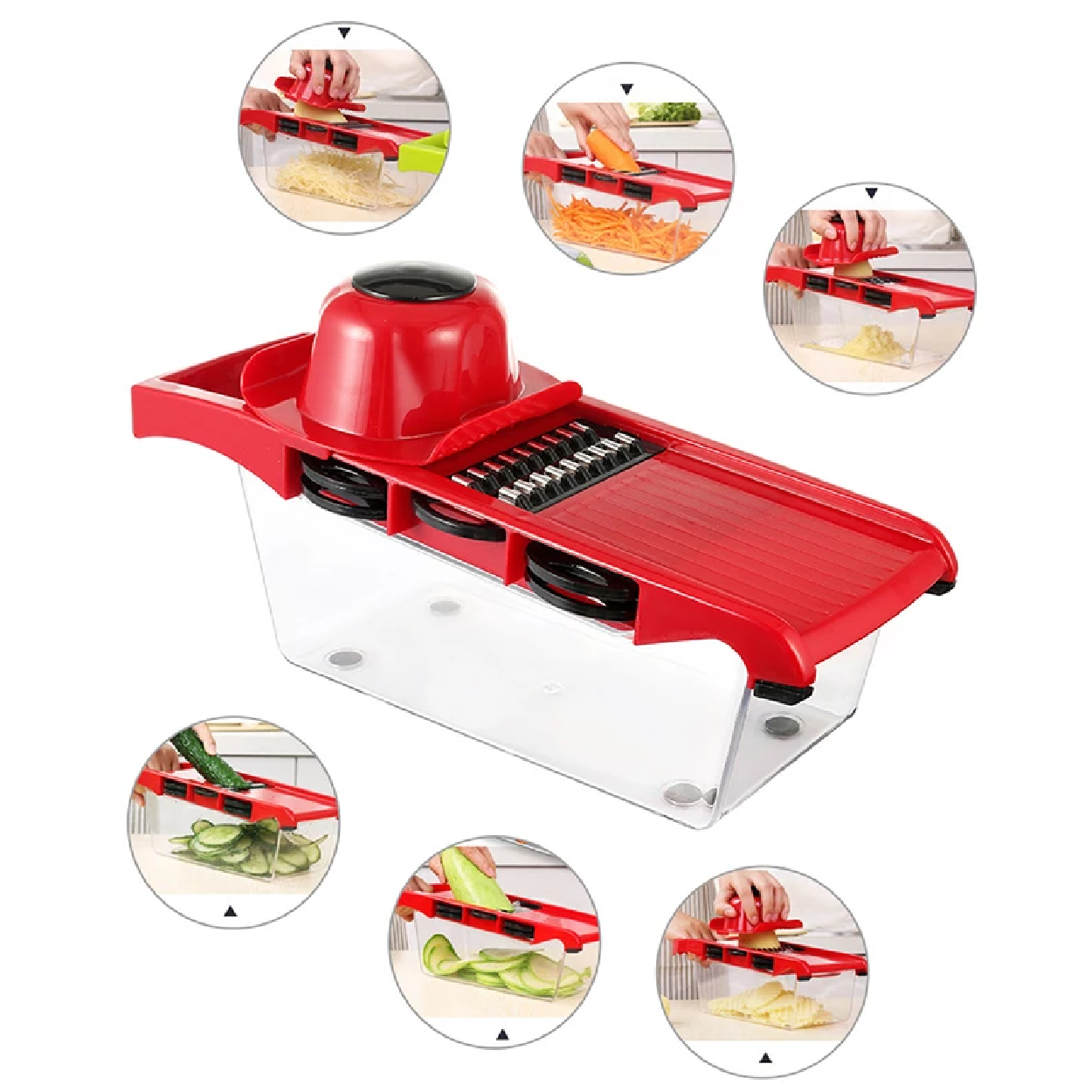 RALLADOR  6  EN 1 ROJO- COCINA- HOGAR